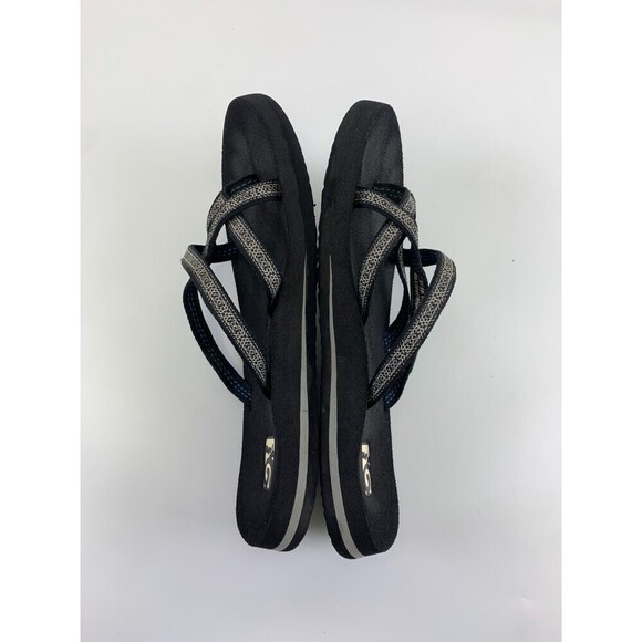 Teva Olowahu Mush Sandal 6840 Slip On Slide Strappy Black White Pattern Womens 9 - Picture 10 of 14